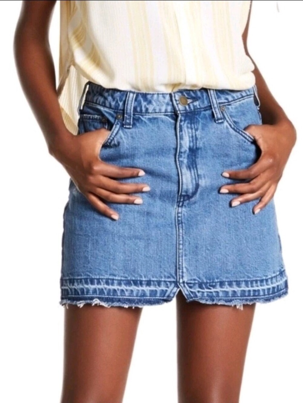 ❤️ FREE PEOPLE STEP UP DENIM MINI JEAN SKIRT, 6 (28)